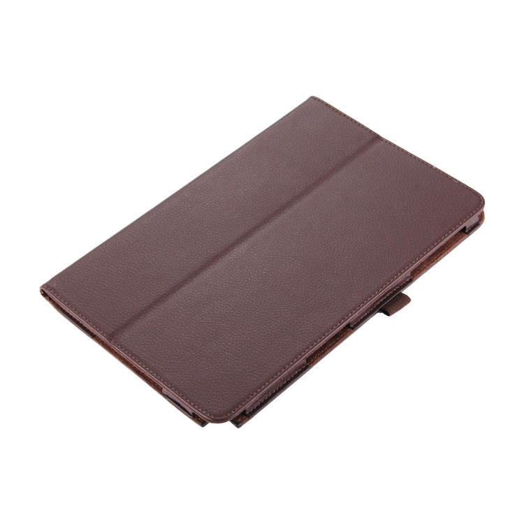 For Galaxy Tab A 10.1 (2016) / P585 Litchi Texture Horizontal Flip Leather Case with Holder(Brown) by buy2fix