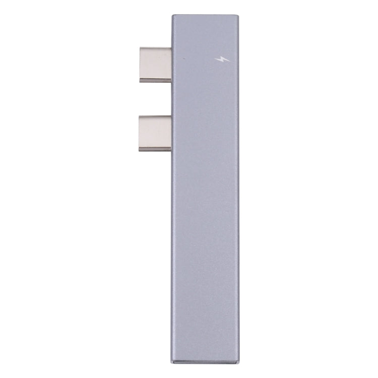 For MacBook Pro 819B Dual USB-C/Type-C Male to Dual USB+USB-C/Type-C Female Adapter (Silver) - Converter & Adapter by buy2fix | Online Shopping UK | buy2fix