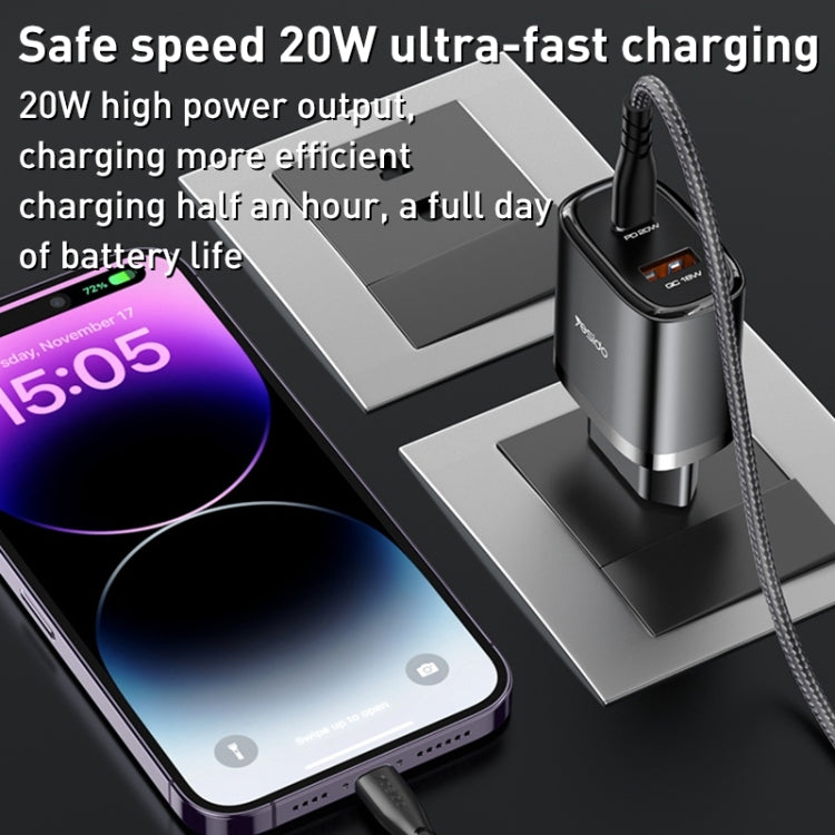 Yesido YC50 USB-C / Type-C + USB Travel Charger with 1m USB-C / Type-C to USB-C / Type-C Cable, EU Plug (Black) - USB Charger by Yesido | Online Shopping UK | buy2fix