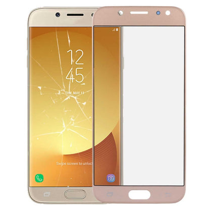 For Galaxy J7 (2017) / J730 Front Screen Outer Glass Lens (Gold) - Outer Glass Lens by buy2fix | Online Shopping UK | buy2fix