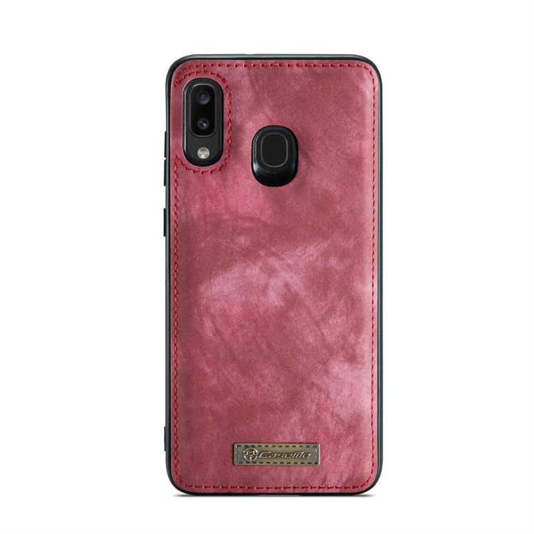 CaseMe-008 Detachable Multifunctional Retro Frosted Horizontal Flip Leather Case for Galaxy A20 / M10S, with Card Slot & Holder & Zipper Wallet & Photo Frame(Red) - Galaxy Phone Cases by CaseMe | Online Shopping UK | buy2fix