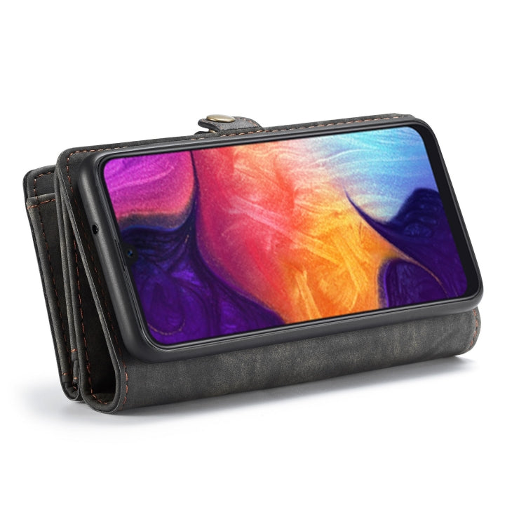 CaseMe-008 Detachable Multifunctional Retro Frosted Horizontal Flip Leather Case for Galaxy A50, with Card Slot & Holder & Zipper Wallet & Photo Frame(Black) - Galaxy Phone Cases by CaseMe | Online Shopping UK | buy2fix