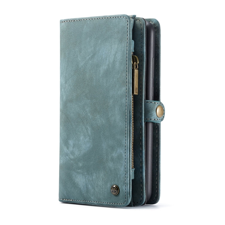 CaseMe-008 Detachable Multifunctional Retro Frosted Horizontal Flip Leather Case for Galaxy A50, with Card Slot & Holder & Zipper Wallet & Photo Frame(Blue) - Galaxy Phone Cases by CaseMe | Online Shopping UK | buy2fix