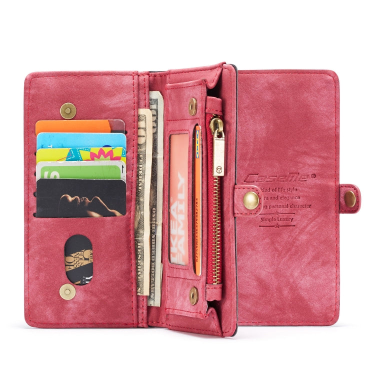 CaseMe-008 Detachable Multifunctional Retro Frosted Horizontal Flip Leather Case for Galaxy A50, with Card Slot & Holder & Zipper Wallet & Photo Frame(Red) - Galaxy Phone Cases by CaseMe | Online Shopping UK | buy2fix