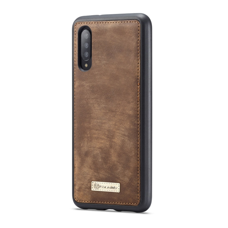 CaseMe-008 Detachable Multifunctional Retro Frosted Horizontal Flip Leather Case for Galaxy A50, with Card Slot & Holder & Zipper Wallet & Photo Frame(Brown) - Galaxy Phone Cases by CaseMe | Online Shopping UK | buy2fix