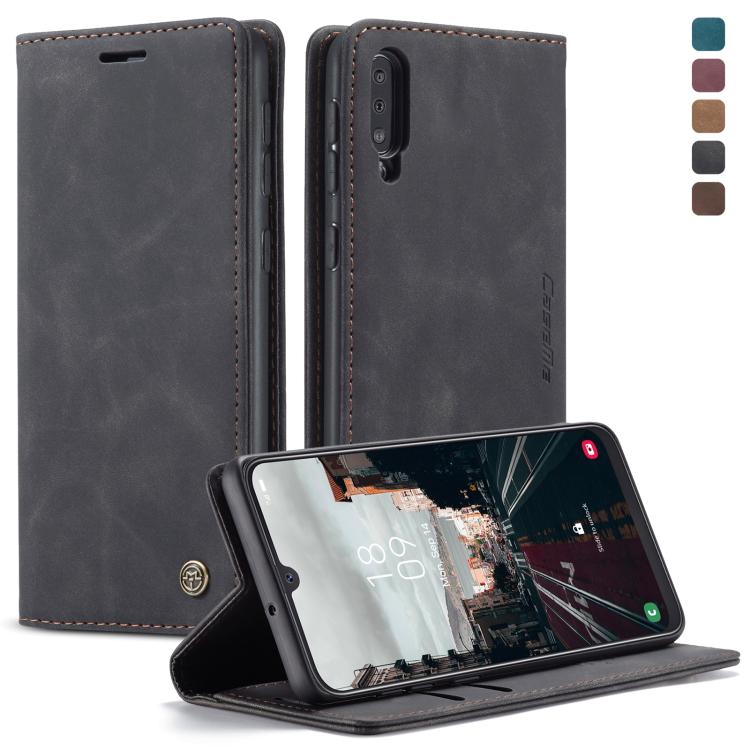 CaseMe-013 Multifunctional Retro Frosted Horizontal Flip Leather Case for Galaxy A30S / A50S / A50, with Card Slot & Holder & Zipper Wallet & Photo Frame(Black) by CaseMe
