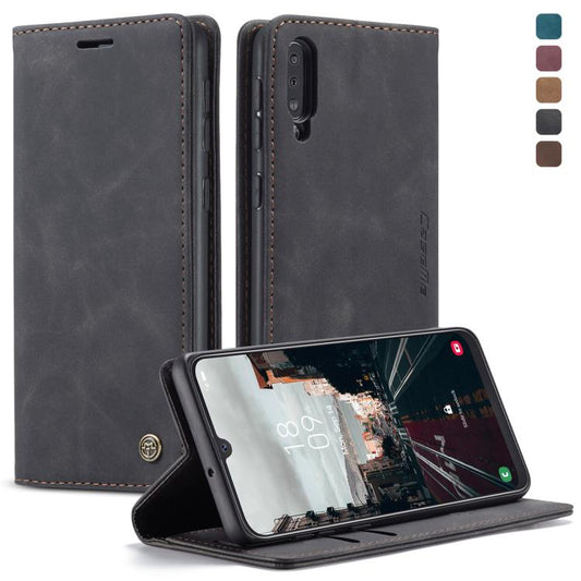 CaseMe-013 Multifunctional Retro Frosted Horizontal Flip Leather Case for Galaxy A30S / A50S / A50, with Card Slot & Holder & Zipper Wallet & Photo Frame(Black) by CaseMe