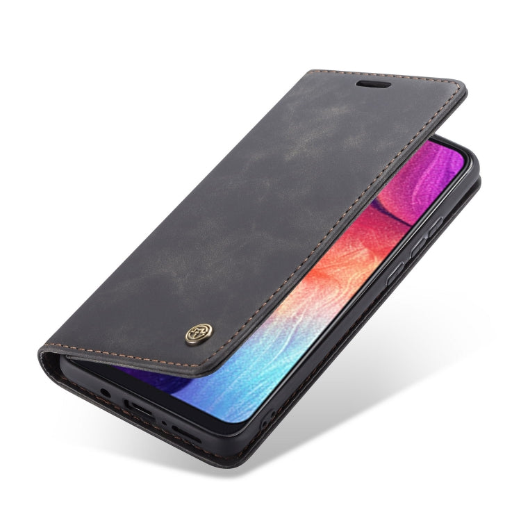 CaseMe-013 Multifunctional Retro Frosted Horizontal Flip Leather Case for Galaxy A30S / A50S / A50, with Card Slot & Holder & Zipper Wallet & Photo Frame(Black) by CaseMe