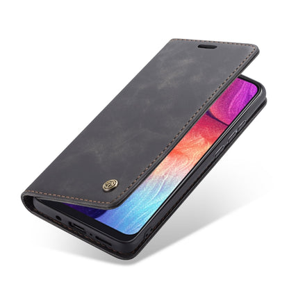CaseMe-013 Multifunctional Retro Frosted Horizontal Flip Leather Case for Galaxy A30S / A50S / A50, with Card Slot & Holder & Zipper Wallet & Photo Frame(Black) by CaseMe