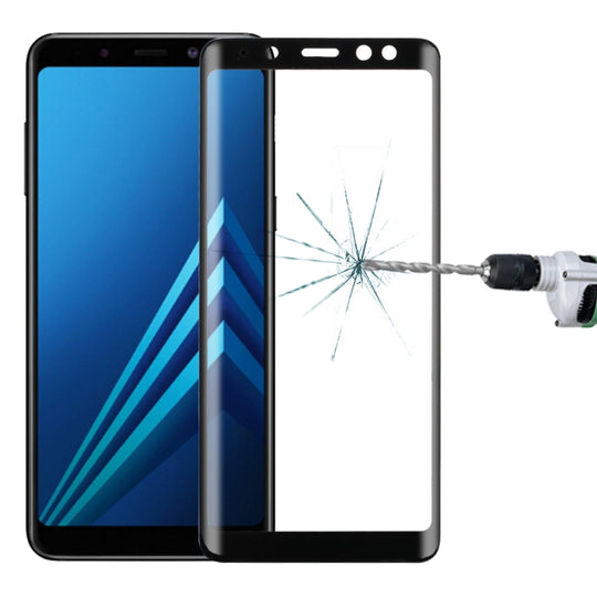 For Galaxy A8 (2018) 3D Curved Edge 9H Hardness Tempered Glass Screen Protector(Black)