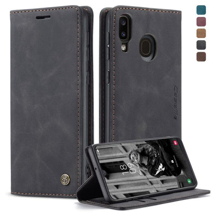 CaseMe-013 Multifunctional Retro Frosted Horizontal Flip Leather Case for Galaxy A40, with Card Slot & Holder & Wallet(Black) by CaseMe