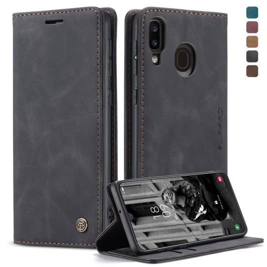 CaseMe-013 Multifunctional Retro Frosted Horizontal Flip Leather Case for Galaxy A40, with Card Slot & Holder & Wallet(Black) by CaseMe