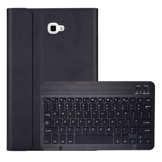 DY580 For Galaxy Tab A 10.1 T580 / T585 Detachable Plastic Bluetooth Keyboard Leather Tablet Case with Holder (Black)