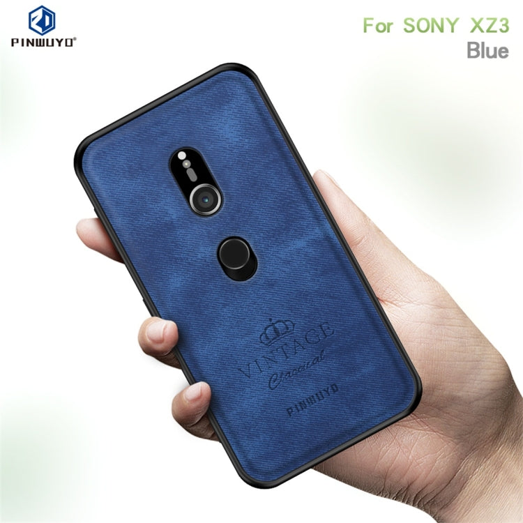PINWUYO Shockproof Waterproof Full Coverage PC + TPU + Skin Protective Case for Sony Xperia XZ3 (Blue) by PINWUYO
