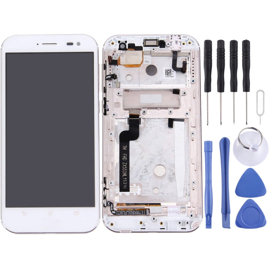 OEM LCD Screen for ASUS ZenFone Zoom 5.5 inch / ZX551ML  Digitizer Full Assembly with Frame（White)