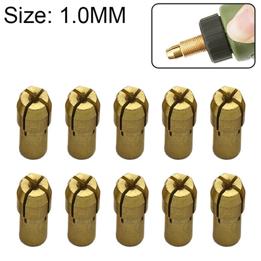 10 PCS Three-claw Copper Clamp Nut for Electric Mill Fittings，Bore diameter: 1.0mm by buy2fix