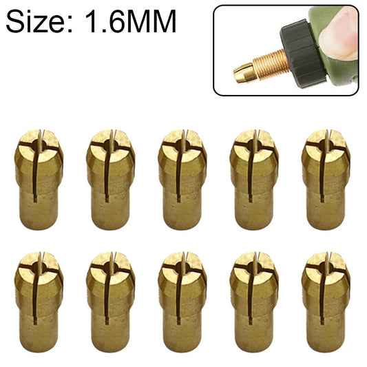 10 PCS Three-claw Copper Clamp Nut for Electric Mill Fittings，Bore diameter: 1.6mm by buy2fix