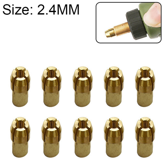 10 PCS Three-claw Copper Clamp Nut for Electric Mill Fittings，Bore diameter: 2.4mm by buy2fix