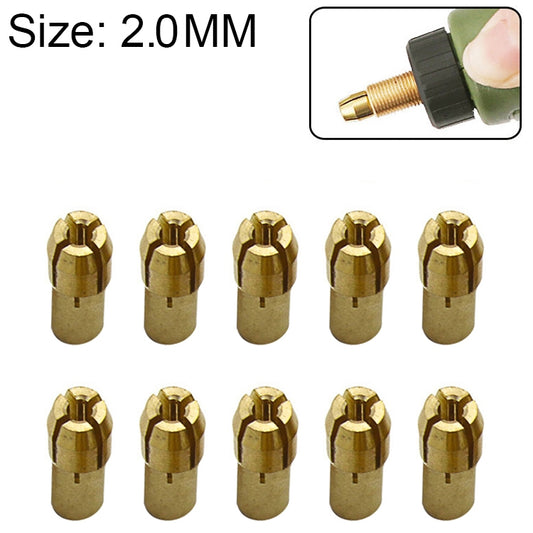 10 PCS Three-claw Copper Clamp Nut for Electric Mill Fittings，Bore diameter: 2.0mm by buy2fix