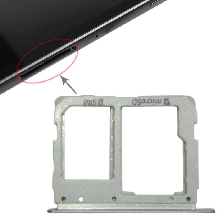 For Galaxy Tab S3 9.7 / T825 (3G Version) SIM Card Tray + Micro SD Card Tray (Silver) - Card Tray by buy2fix | Online Shopping UK | buy2fix