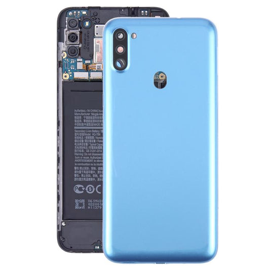 For Samsung Galaxy A11 SM-A115F Back Cover with Camera Lens Cover(Blue) - Back Cover by buy2fix | Online Shopping UK | buy2fix
