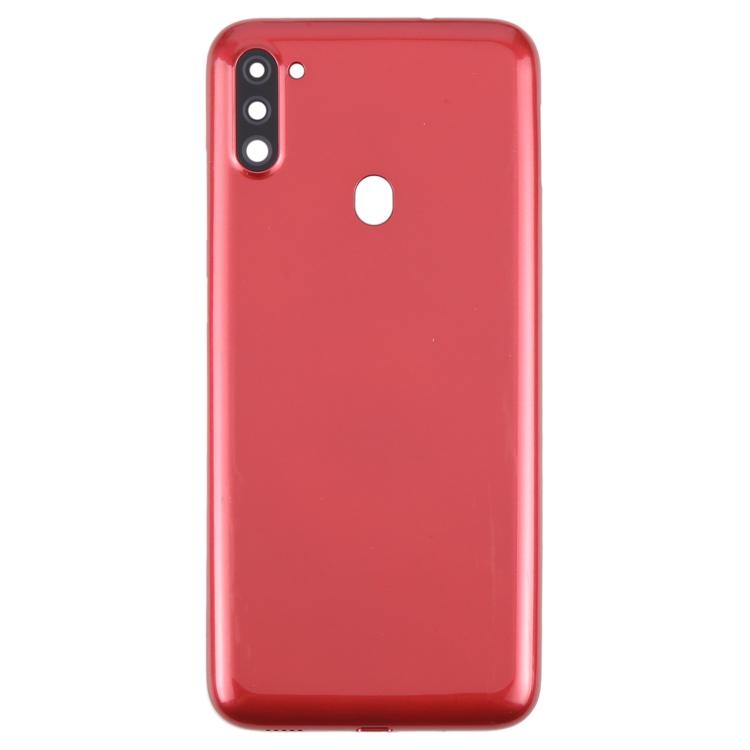 For Samsung Galaxy A11 SM-A115F Back Cover with Camera Lens Cover(Red) - Back Cover by buy2fix | Online Shopping UK | buy2fix