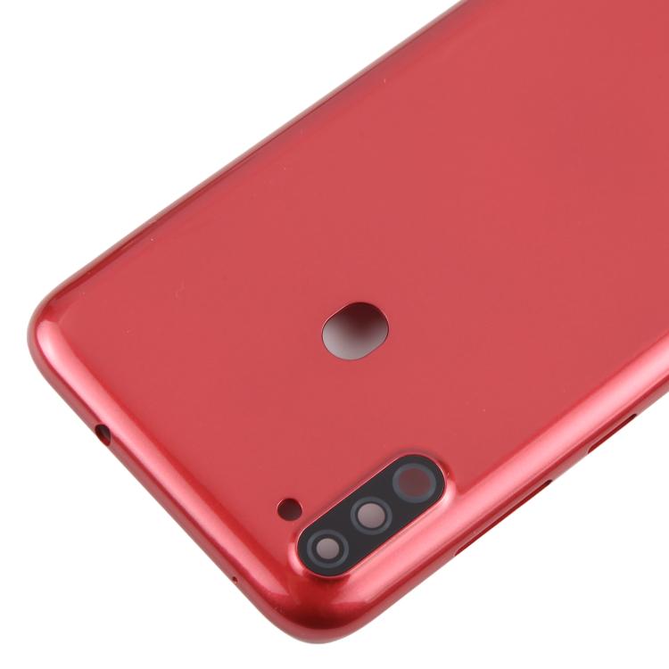 For Samsung Galaxy A11 SM-A115F Back Cover with Camera Lens Cover(Red) - Back Cover by buy2fix | Online Shopping UK | buy2fix