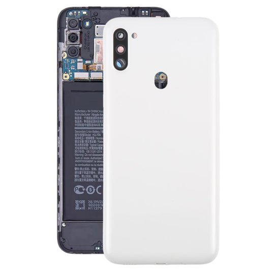 For Samsung Galaxy A11 SM-A115F Back Cover with Camera Lens Cover(White) - Back Cover by buy2fix | Online Shopping UK | buy2fix