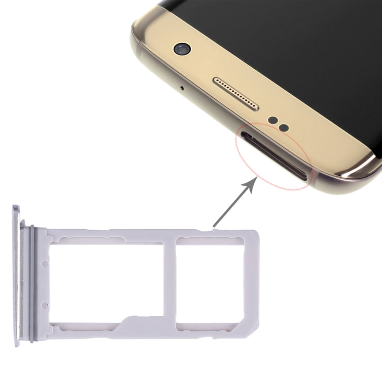 For Galaxy S7 Edge 2 SIM Card Tray / Micro SD Card Tray (White) - Card Tray by buy2fix | Online Shopping UK | buy2fix