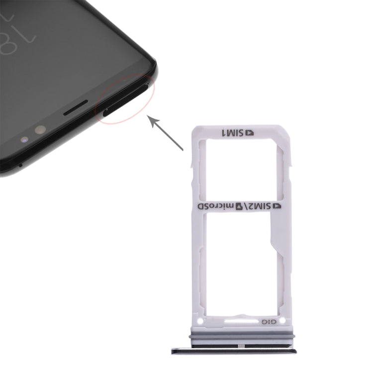 For Galaxy S8 / S8+ 2 SIM Card Tray / Micro SD Card Tray (Black) - Card Tray by buy2fix | Online Shopping UK | buy2fix