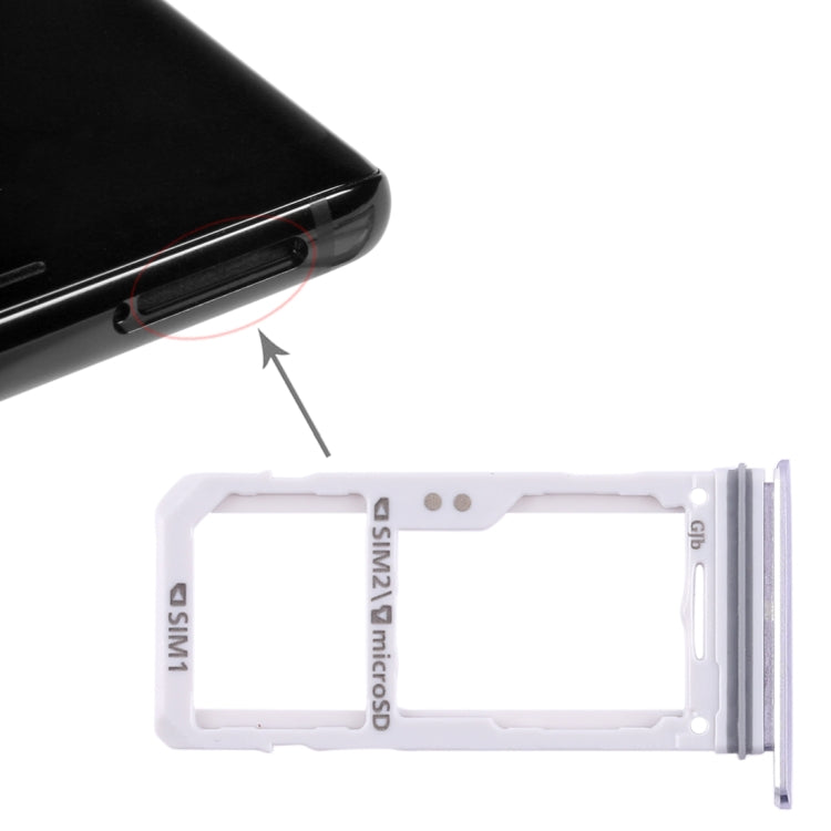 For Galaxy Note 8 2 SIM Card Tray / Micro SD Card Tray (Grey) - Card Tray by buy2fix | Online Shopping UK | buy2fix