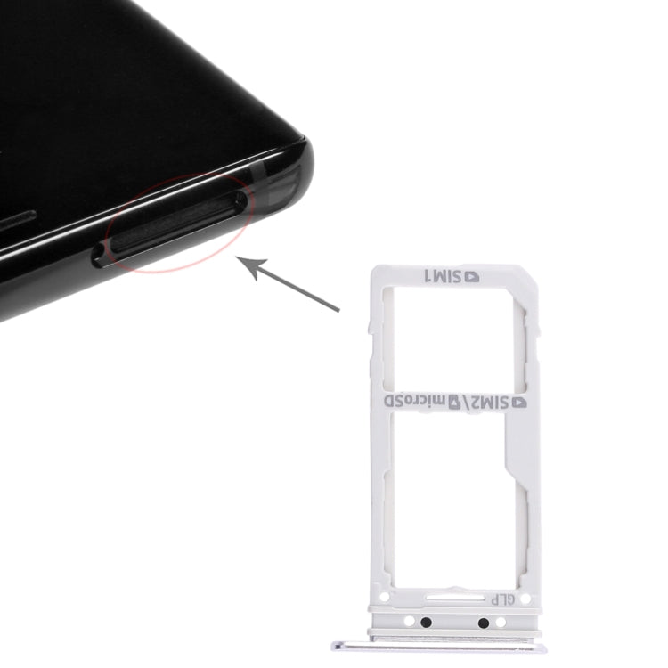 For Galaxy Note 8 2 SIM Card Tray / Micro SD Card Tray (Silver) - Card Tray by buy2fix | Online Shopping UK | buy2fix