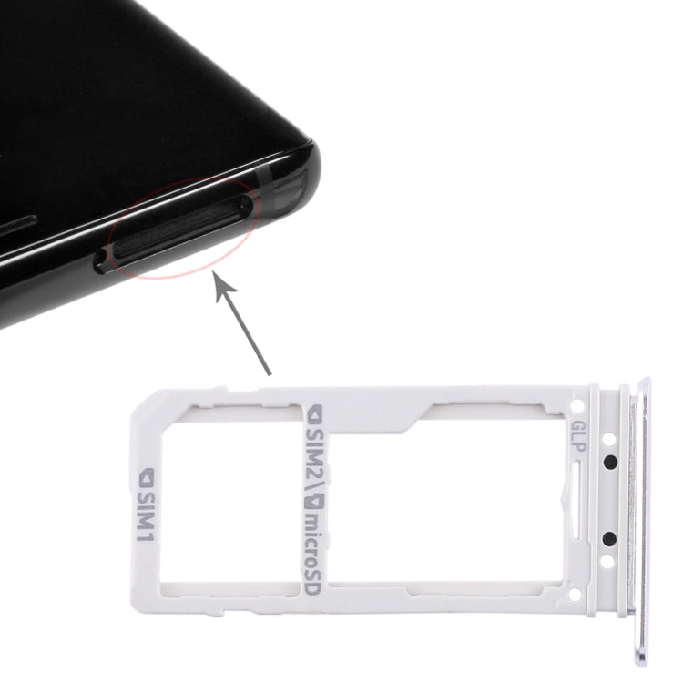 For Galaxy Note 8 2 SIM Card Tray / Micro SD Card Tray (Silver) - Card Tray by buy2fix | Online Shopping UK | buy2fix