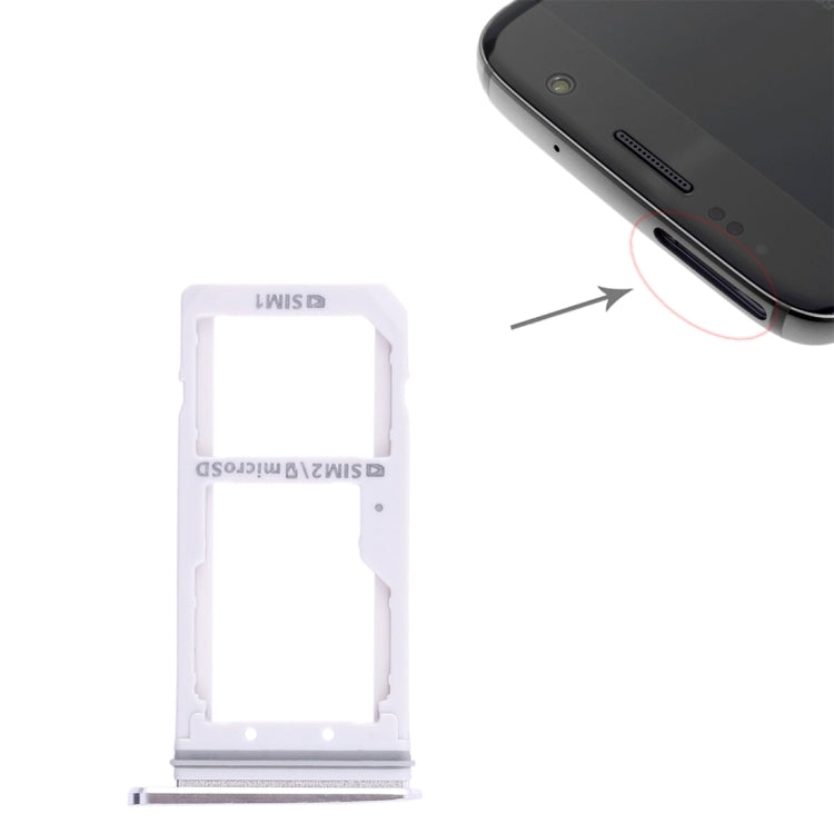 For Galaxy S7 2 SIM Card Tray / Micro SD Card Tray (White) - Card Tray by buy2fix | Online Shopping UK | buy2fix