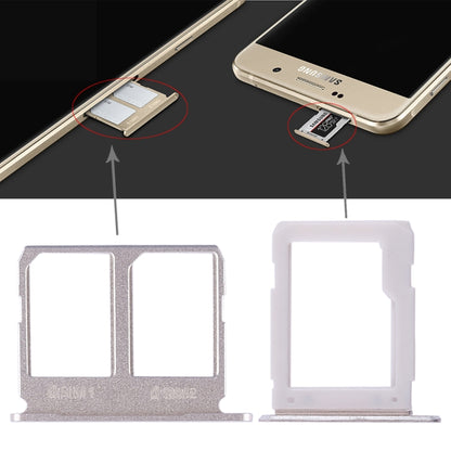 For Galaxy A9100 / A9 (2016) 2 SIM Card Tray + Micro SD Card Tray (Gold) - Card Tray by buy2fix | Online Shopping UK | buy2fix