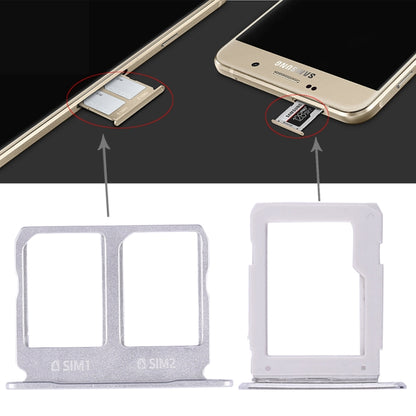 For Galaxy A9100 / A9 (2016) 2 SIM Card Tray + Micro SD Card Tray (White) - Card Tray by buy2fix | Online Shopping UK | buy2fix