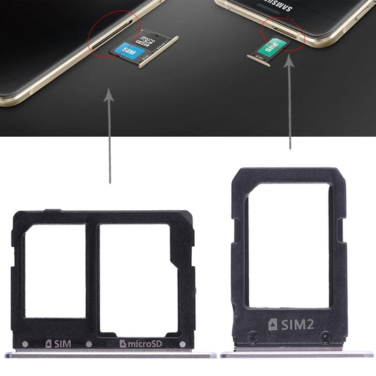 For Galaxy A5108 / A7108 2 SIM Card Tray + Micro SD Card Tray (Grey) - Card Tray by buy2fix | Online Shopping UK | buy2fix