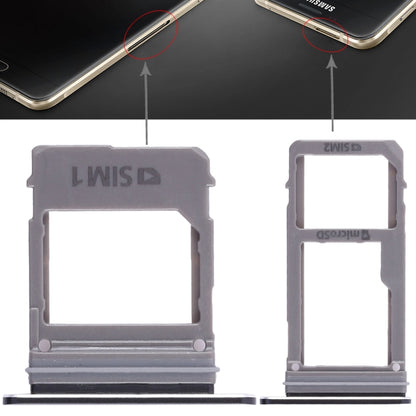 For Galaxy A520 / A720 2 SIM Card Tray + Micro SD Card Tray (Black) - Card Tray by buy2fix | Online Shopping UK | buy2fix