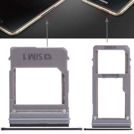 For Galaxy A520 / A720 2 SIM Card Tray + Micro SD Card Tray (Black) - Card Tray by buy2fix | Online Shopping UK | buy2fix