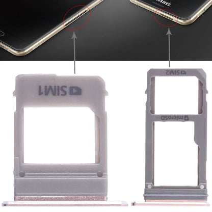For Galaxy A520 / A720 2 SIM Card Tray + Micro SD Card Tray (Pink) - Card Tray by buy2fix | Online Shopping UK | buy2fix
