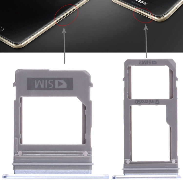 For Galaxy A520 / A720 2 SIM Card Tray + Micro SD Card Tray (Blue) - Card Tray by buy2fix | Online Shopping UK | buy2fix