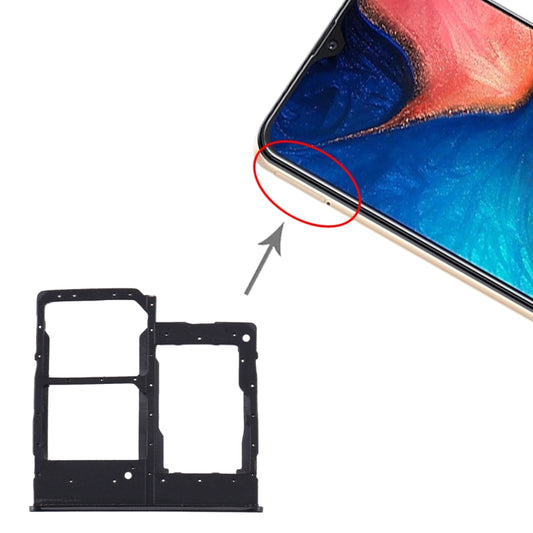 For Samsung Galaxy A20e SIM Card Tray + SIM Card Tray + Micro SD Card Tray (Black) - Card Tray by buy2fix | Online Shopping UK | buy2fix