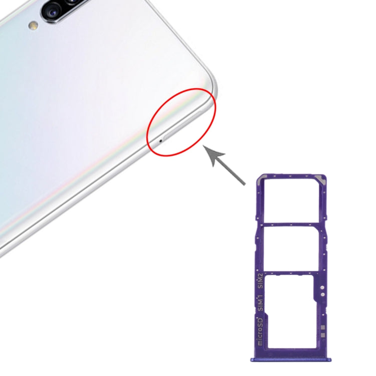 For Samsung Galaxy A30s SIM Card Tray + SIM Card Tray + Micro SD Card Tray (Blue) - Card Tray by buy2fix | Online Shopping UK | buy2fix