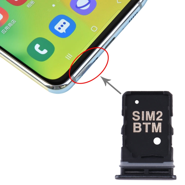 For Samsung Galaxy A80 SIM Card Tray + SIM Card Tray (Black) - Card Tray by buy2fix | Online Shopping UK | buy2fix