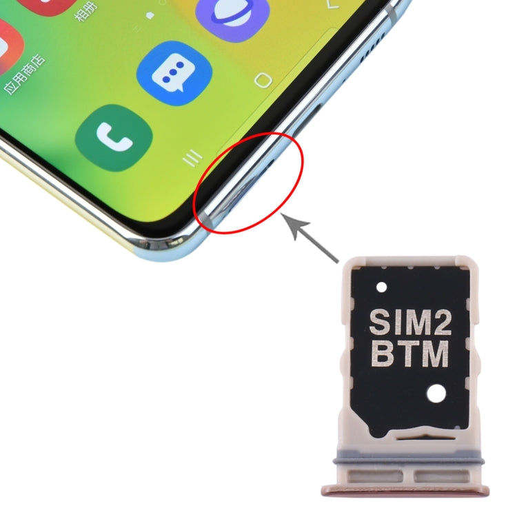 For Samsung Galaxy A80 SIM Card Tray + SIM Card Tray (Gold) - Card Tray by buy2fix | Online Shopping UK | buy2fix