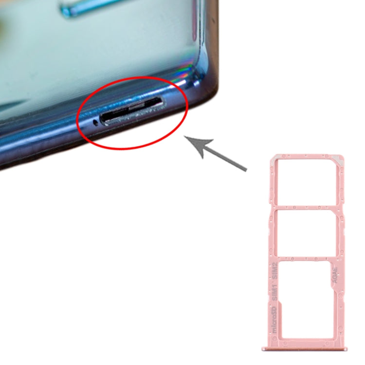 For Samsung Galaxy A71 SIM Card Tray + SIM Card Tray + Micro SD Card Tray (Pink) - Card Tray by buy2fix | Online Shopping UK | buy2fix