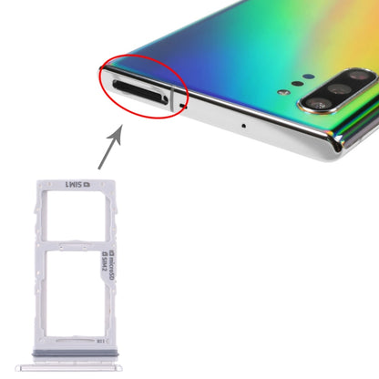 For Samsung Galaxy Note10+ SIM Card Tray + SIM Card Tray / Micro SD Card Tray (White) - Card Tray by buy2fix | Online Shopping UK | buy2fix
