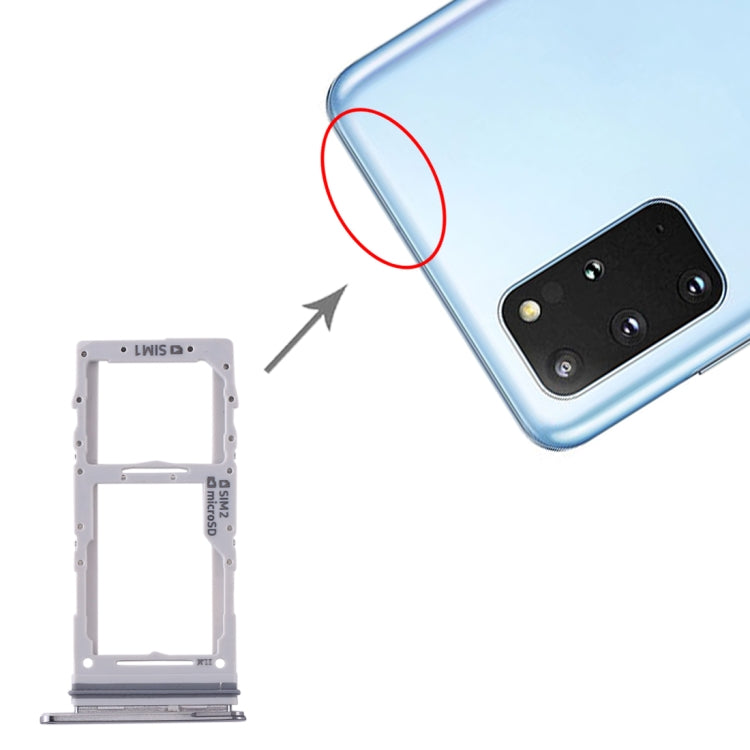 For Samsung Galaxy S20+ / Galaxy S20 Ultra SIM Card Tray + SIM Card Tray / Micro SD Card Tray (Grey) - Card Tray by buy2fix | Online Shopping UK | buy2fix