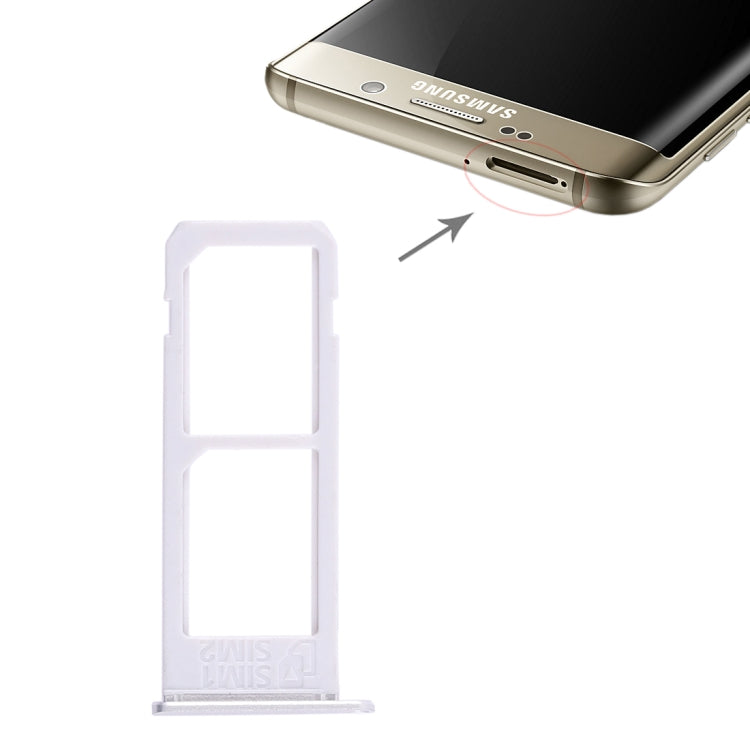 For Galaxy S6 Edge plus / S6 Edge+ 2 SIM Card Tray (Silver) - Card Tray by buy2fix | Online Shopping UK | buy2fix