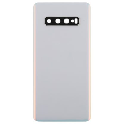 For Galaxy S10+ Battery Back Cover with Camera Lens (White) - Back Cover by buy2fix | Online Shopping UK | buy2fix